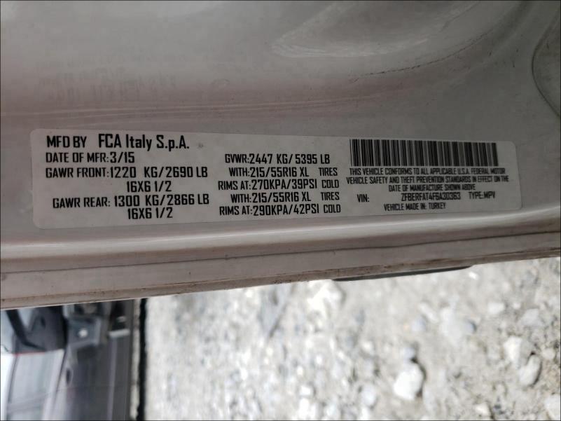Photo 10 from auction – 2015 RAM PROMASTER with VIN ZFBERFAT4F6A30363
