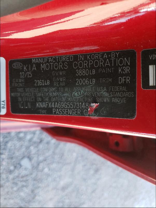 Photo 10 from auction – 2016 KIA FORTE LX with VIN KNAFX4A69G5573148