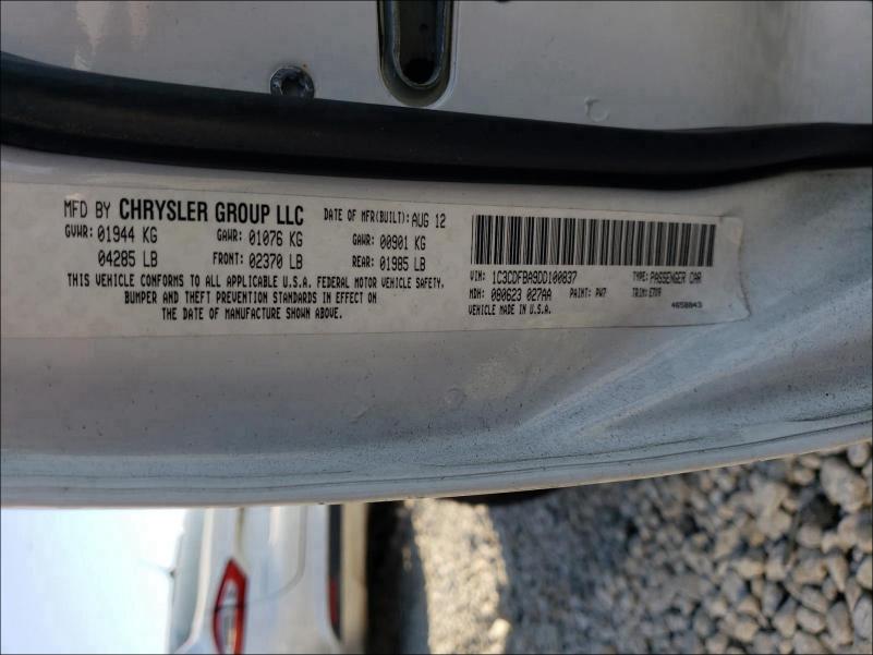 Photo 10 from auction – 2013 DODGE DART SXT with VIN 1C3CDFBA9DD100837