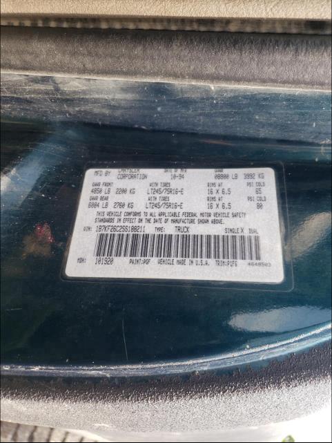 Photo 10 from auction – 1995 DODGE RAM 2500 with VIN 1B7KF26C2SS188211