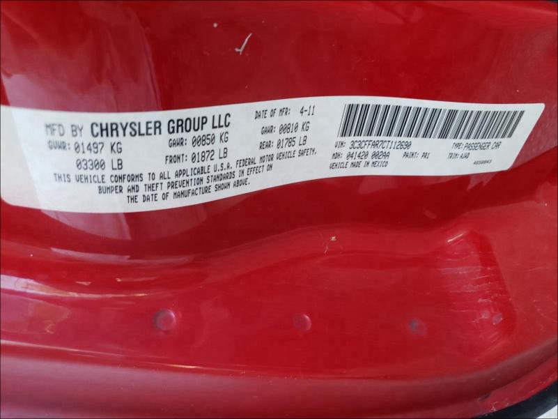 Photo 10 from auction – 2012 FIAT 500 POP with VIN 3C3CFFAR7CT112690