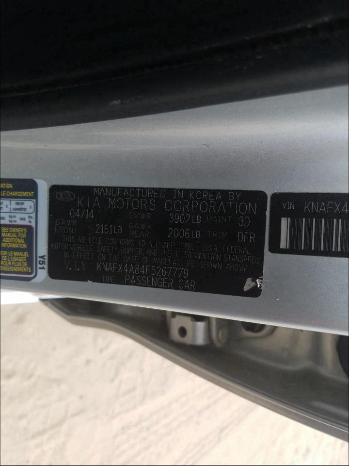 Photo 10 from auction – 2015 KIA FORTE EX with VIN KNAFX4A84F5267779