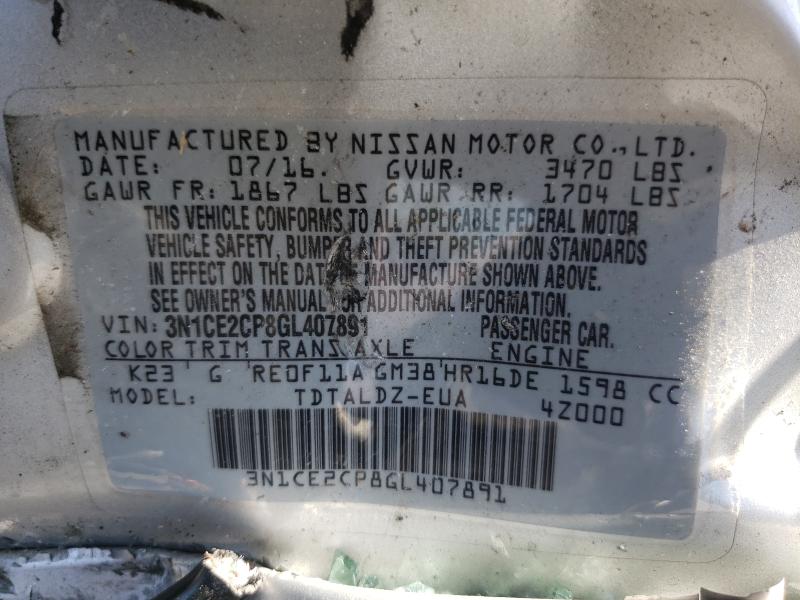 Photo 10 from auction – 2016 NISSAN VERSA NOTE with VIN 3N1CE2CP8GL407891