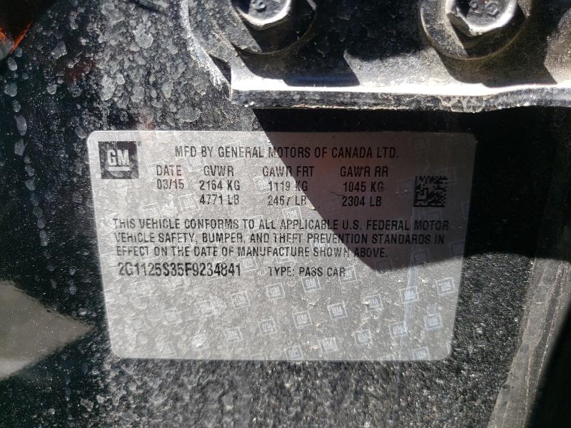 Photo 10 from auction – 2015 CHEVROLET IMPALA LT with VIN 2G1125S35F9234841