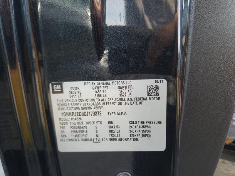 Photo 10 from auction – 2012 CHEVROLET TRAVERSE L with VIN 1GNKRJED0CJ179372