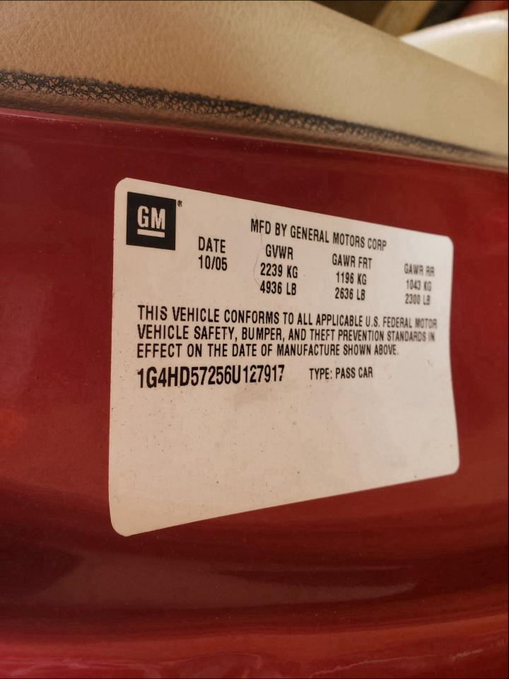 Photo 10 from auction – 2006 BUICK LUCERNE CX with VIN 1G4HD57256U127917