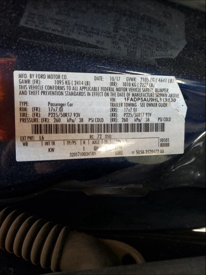 Photo 10 from auction – 2017 FORD C-MAX SE with VIN 1FADP5AU9HL119130