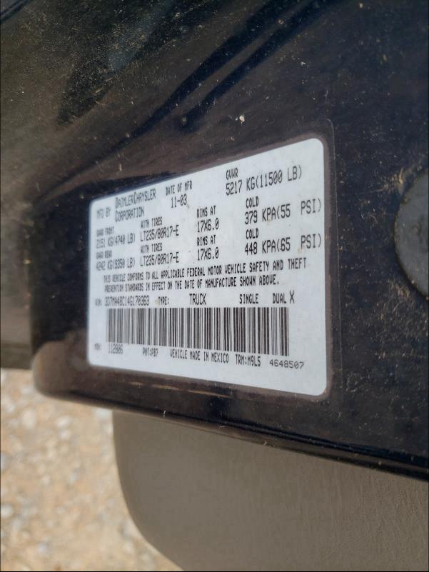 Photo 10 from auction – 2004 DODGE RAM 3500 S with VIN 3D7MA48C14G170363