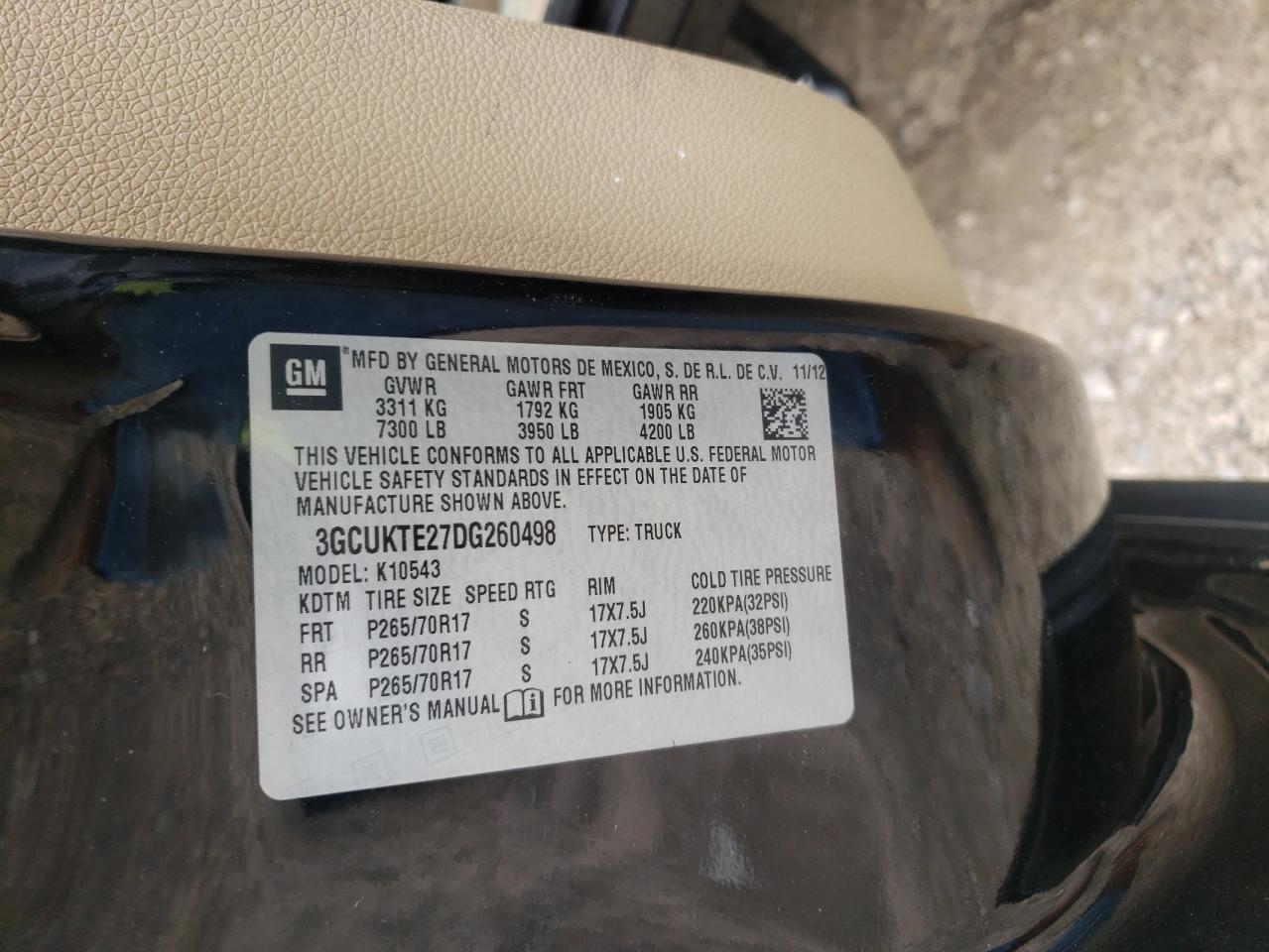 Photo 10 from auction – 2013 CHEVROLET SILVERADO with VIN 3GCUKTE27DG260498