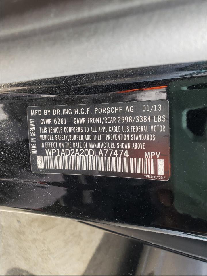 Photo 10 from auction – 2013 PORSCHE CAYENNE GT with VIN WP1AD2A20DLA77474
