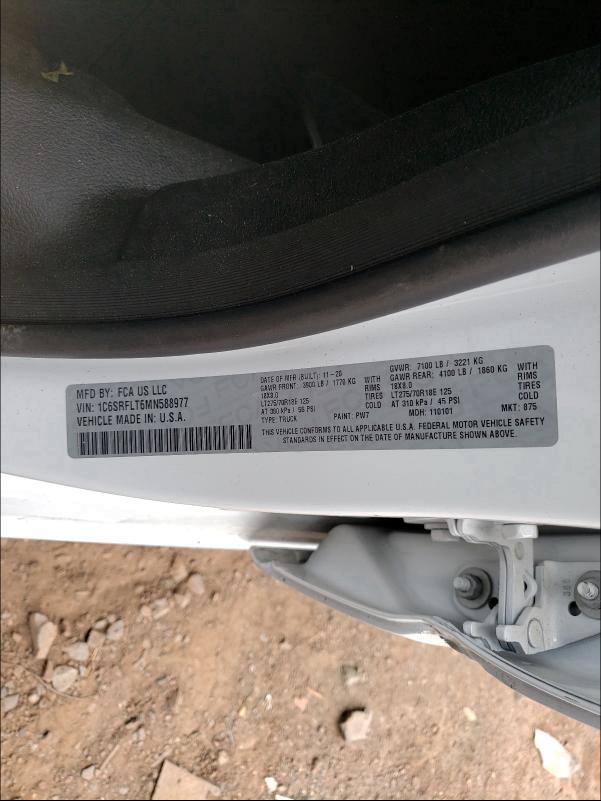 Photo 10 from auction – 2021 RAM 1500 REBEL with VIN 1C6SRFLT6MN588977