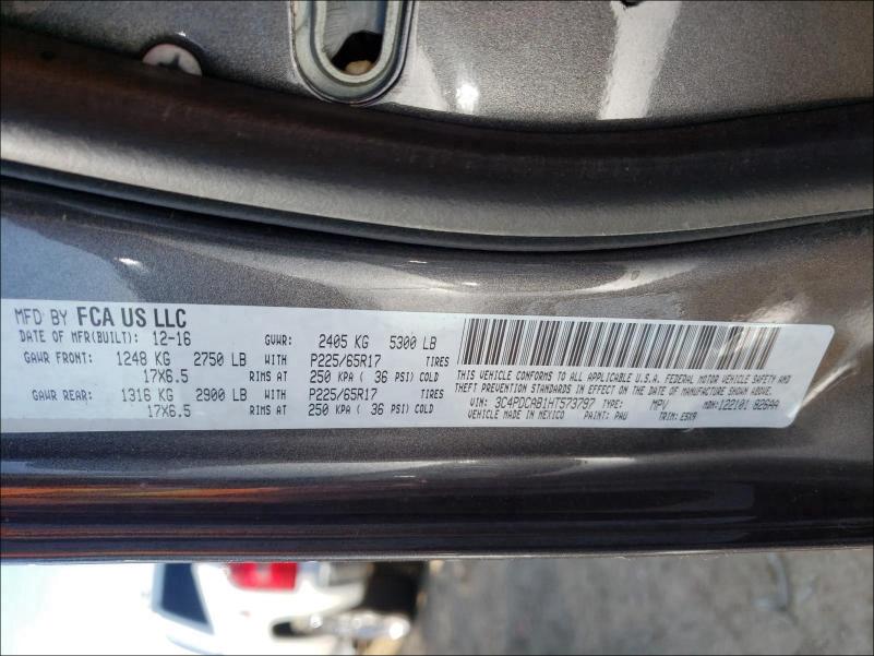 Photo 10 from auction – 2017 DODGE JOURNEY SE with VIN 3C4PDCAB1HT573797