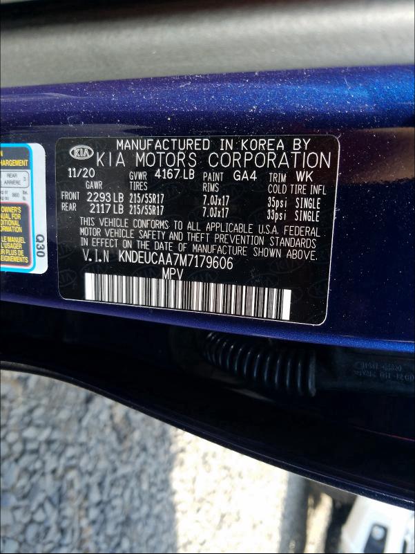 Photo 10 from auction – 2021 KIA SELTOS S with VIN KNDEUCAA7M7179606