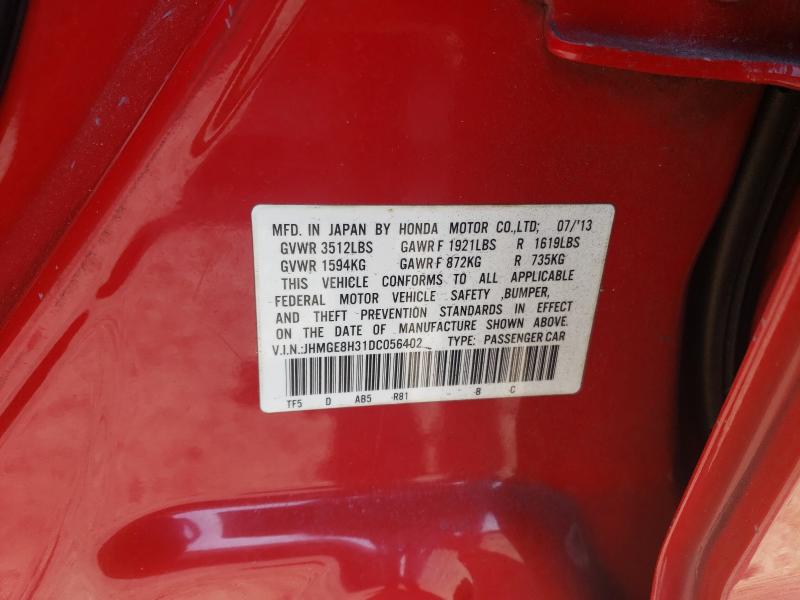 Photo 10 from auction – 2013 HONDA FIT with VIN JHMGE8H31DC056402