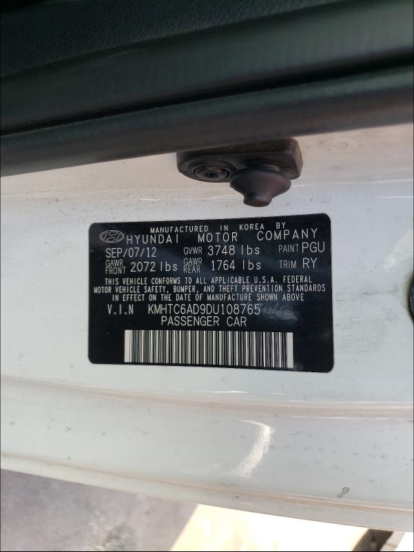 Photo 10 from auction – 2013 HYUNDAI VELOSTER with VIN KMHTC6AD9DU108765