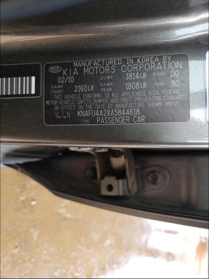 Photo 10 from auction – 2010 KIA FORTE EX with VIN KNAFU4A2XA5844618