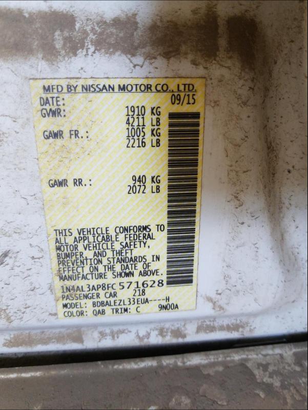 Photo 10 from auction – 2015 NISSAN ALTIMA 2.5 with VIN 1N4AL3AP8FC571628
