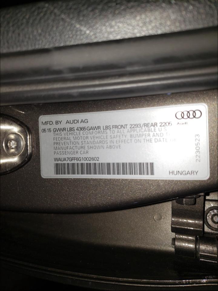 Photo 10 from auction – 2016 AUDI A3 PREMIUM with VIN WAUA7GFF6G1002602