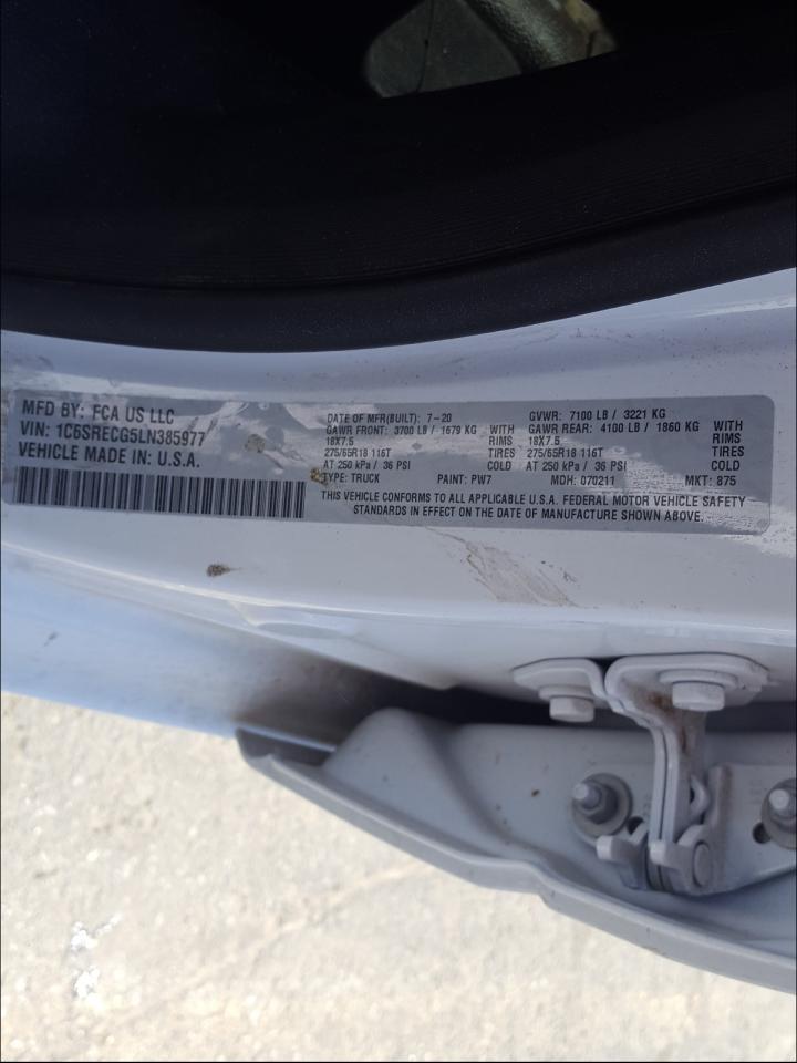 Photo 10 from auction – 2020 RAM 1500 TRADE with VIN 1C6SRECG5LN385977