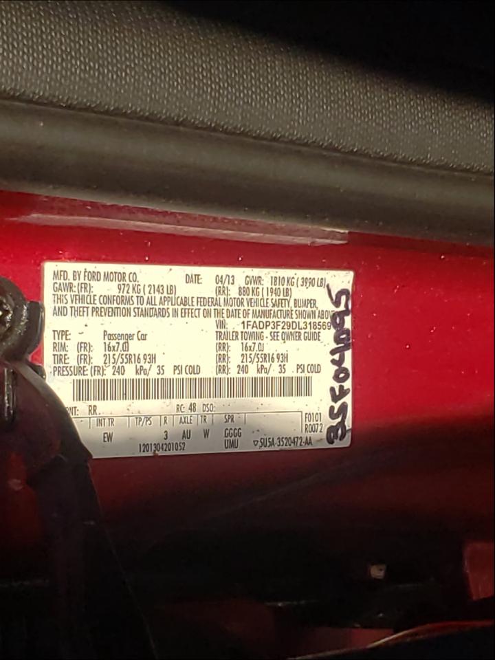 Photo 10 from auction – 2013 FORD FOCUS SE with VIN 1FADP3F29DL318569