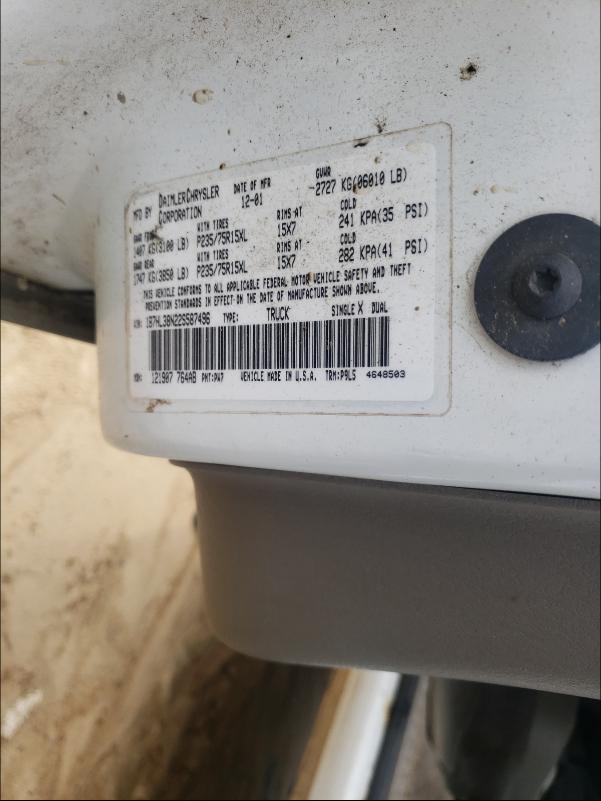 Photo 10 from auction – 2002 DODGE DAKOTA QUA with VIN 1B7HL38N22S587496