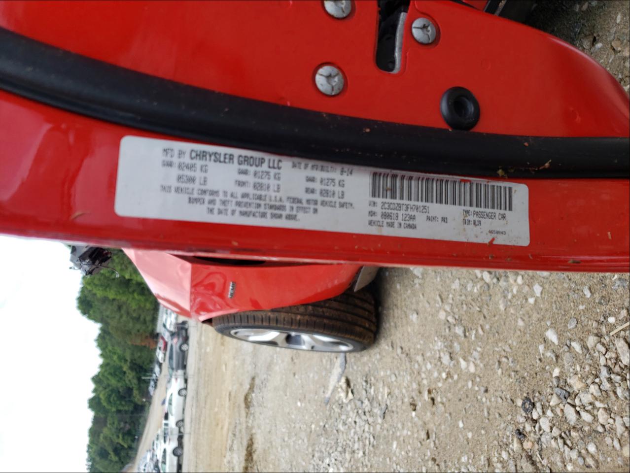 Photo 10 from auction – 2015 DODGE CHALLENGER with VIN 2C3CDZBT3FH701251