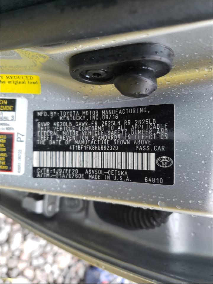 Photo 10 from auction – 2017 TOYOTA CAMRY LE with VIN 4T1BF1FK8HU662320