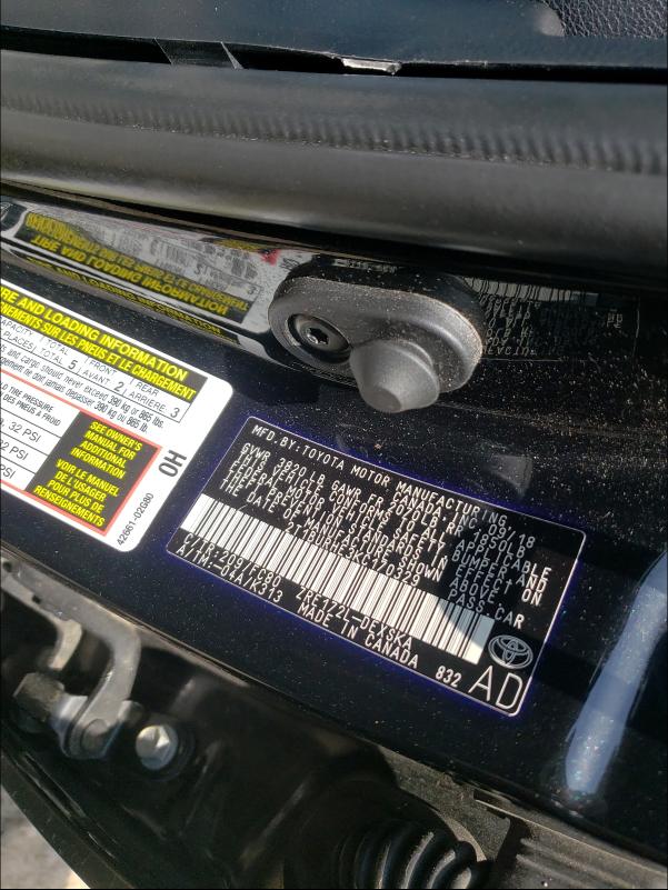 Photo 10 from auction – 2019 TOYOTA COROLLA L with VIN 2T1BURHE3KC170329