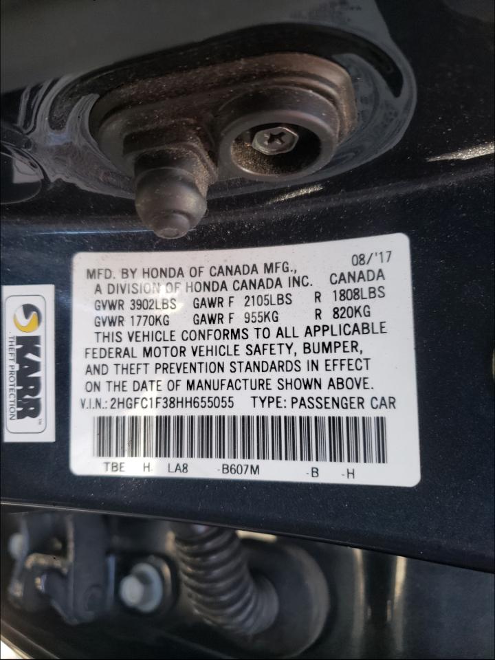 Photo 10 from auction – 2017 HONDA CIVIC EX with VIN 2HGFC1F38HH655055