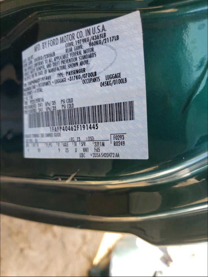 Photo 10 from auction – 2002 FORD MUSTANG with VIN 1FAFP40462F191445