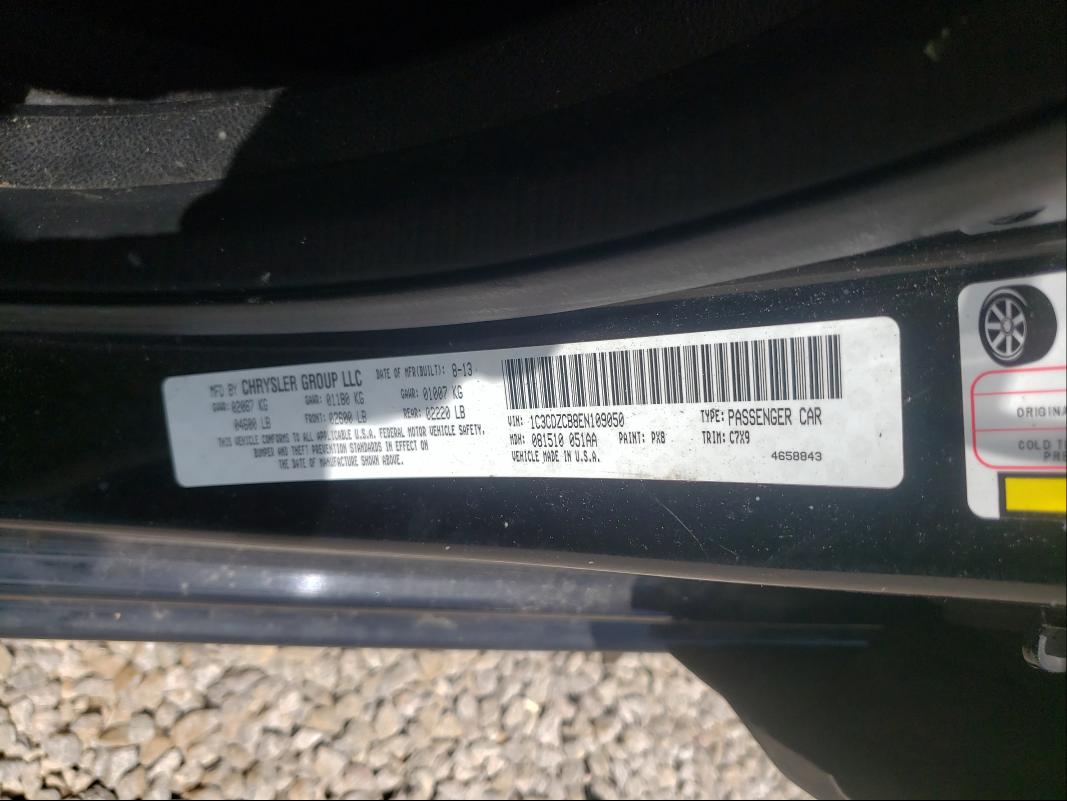 Photo 10 from auction – 2014 DODGE AVENGER SX with VIN 1C3CDZCB8EN109050