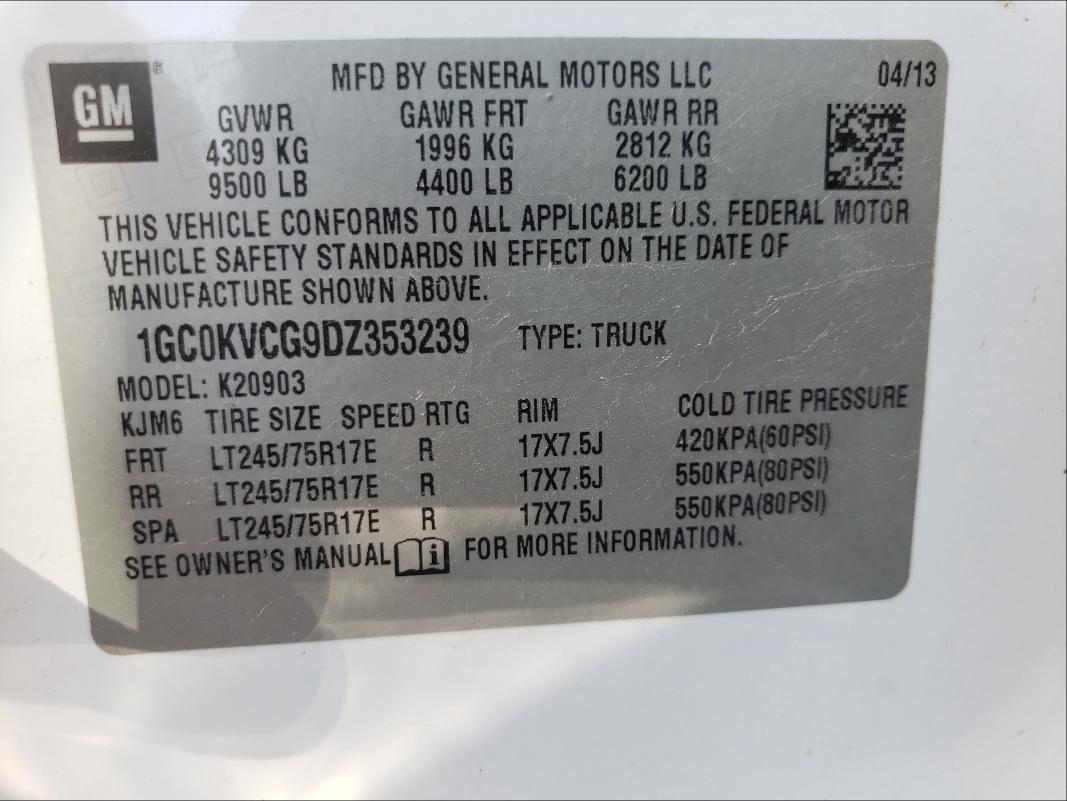 Photo 10 from auction – 2013 CHEVROLET SILVERADO with VIN 1GC0KVCG9DZ353239