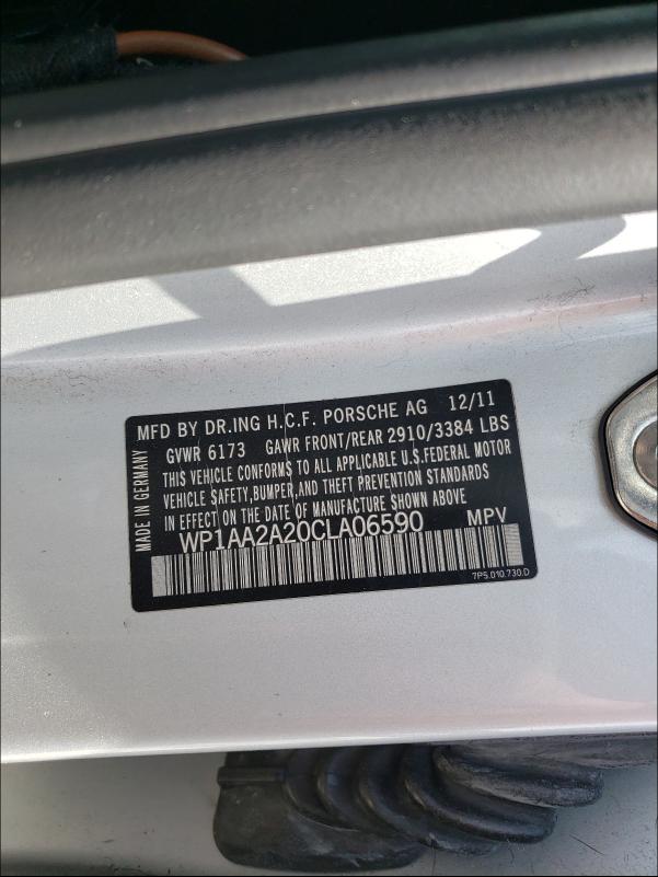 Photo 10 from auction – 2012 PORSCHE CAYENNE with VIN WP1AA2A20CLA06590