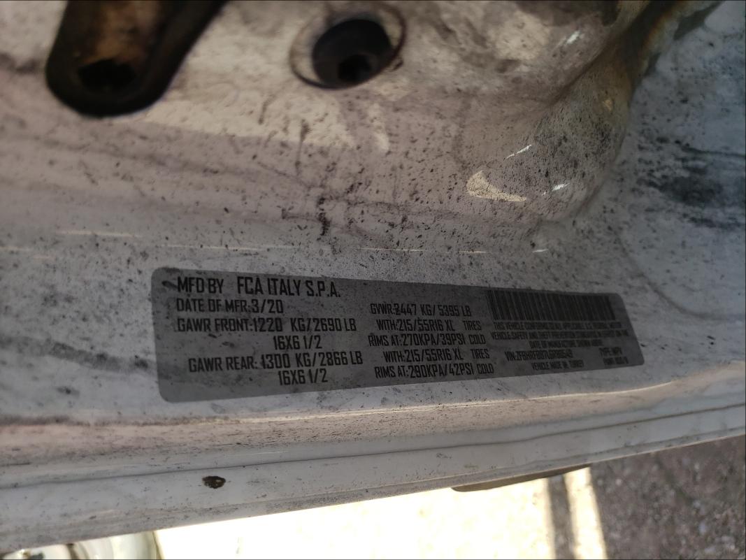 RAM PROMASTER 2020 with VIN ZFBHRFBB7L6R80549 - Photo from auction