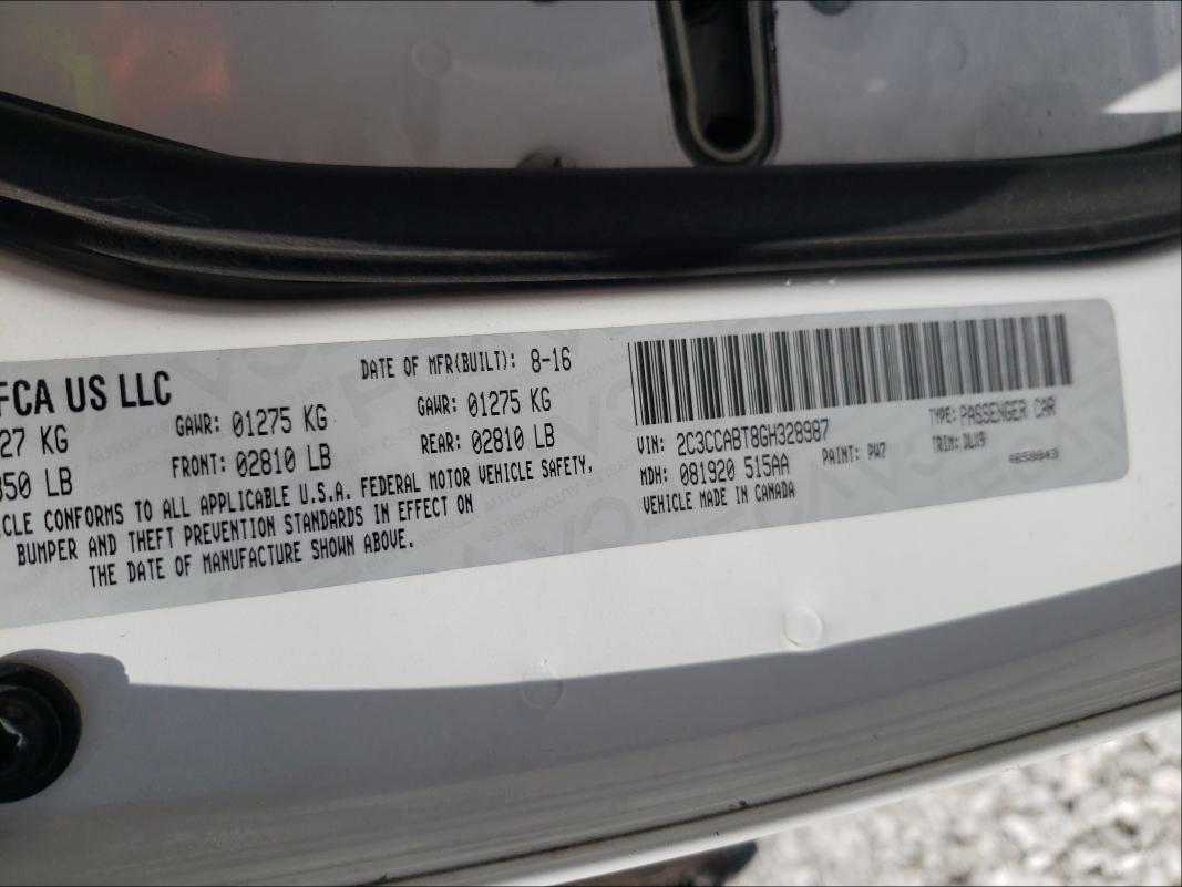 Photo 10 from auction – 2016 CHRYSLER 300 S with VIN 2C3CCABT8GH328987