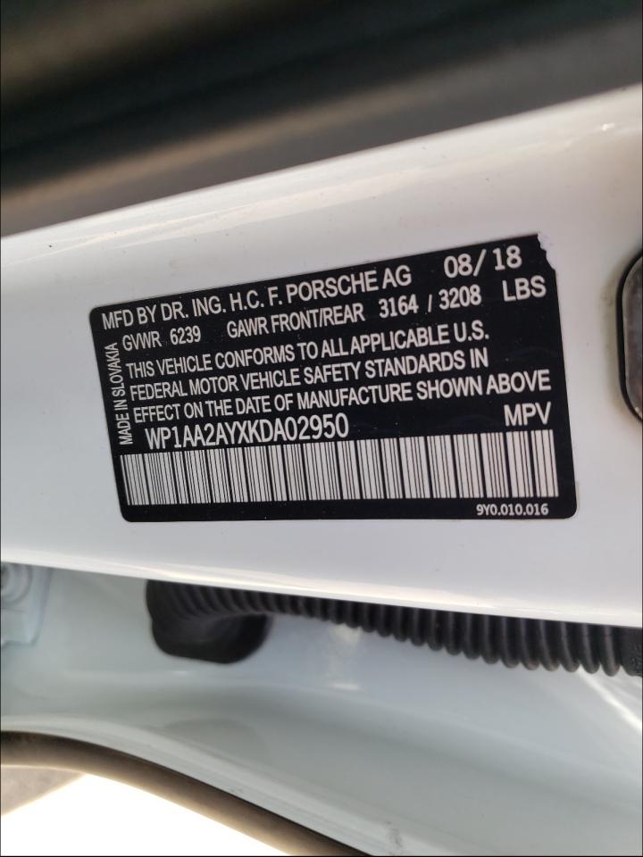 Photo 10 from auction – 2019 PORSCHE CAYENNE with VIN WP1AA2AYXKDA02950