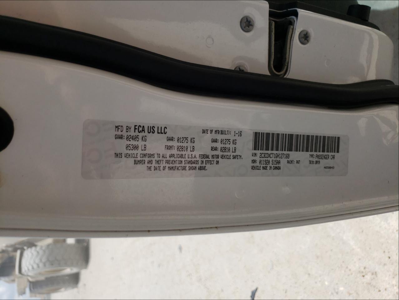 Photo 10 from auction – 2016 DODGE CHARGER R/ with VIN 2C3CDXCT1GH127169