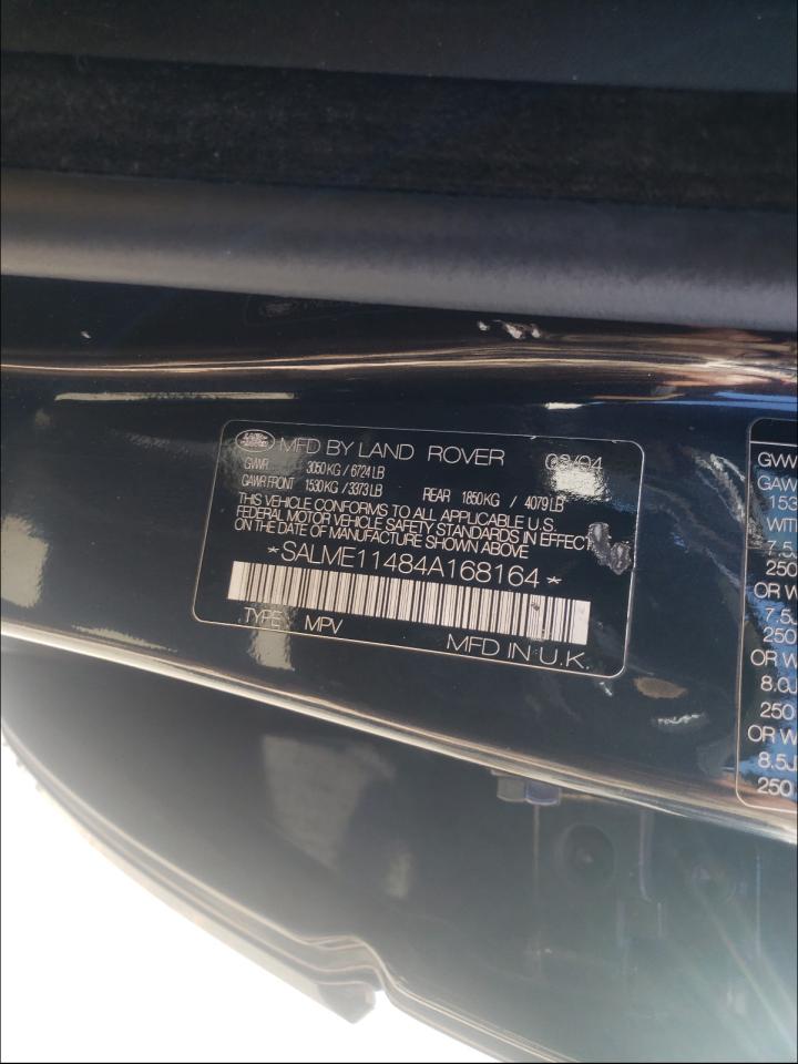 Photo 10 from auction – 2004 LAND ROVER RANGE ROVE with VIN SALME11484A168164