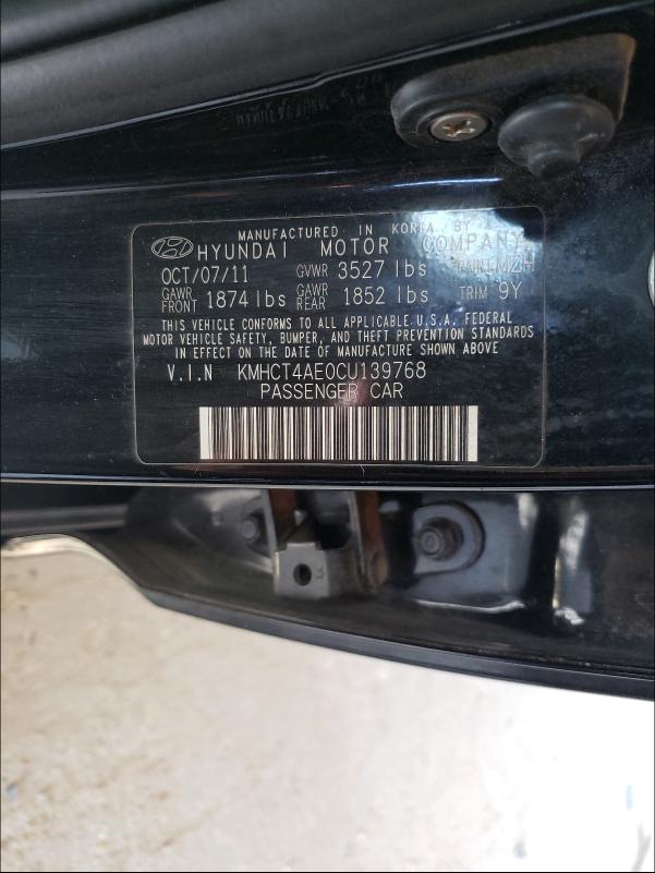 Photo 10 from auction – 2012 HYUNDAI ACCENT GLS with VIN KMHCT4AE0CU139768