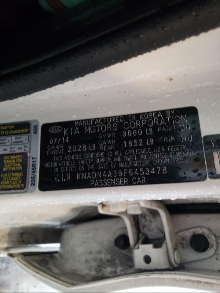 Photo 10 from auction – 2015 KIA RIO EX with VIN KNADN4A36F6453478