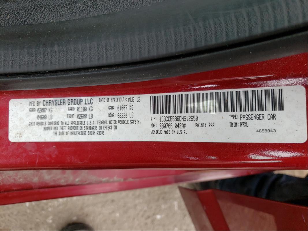 Zdjęcie 10 z aukcji – 2013 CHRYSLER 200 TOURIN z VIN 1C3CCBBB6DN512650