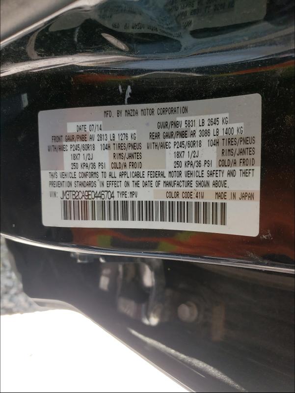 Photo 10 from auction – 2014 MAZDA CX9 with VIN JM3TB2CA9E0446704