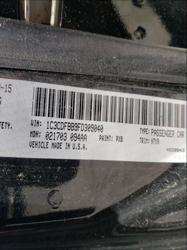 Photo 10 from auction – 2015 DODGE DART SXT with VIN 1C3CDFBB9FD309040