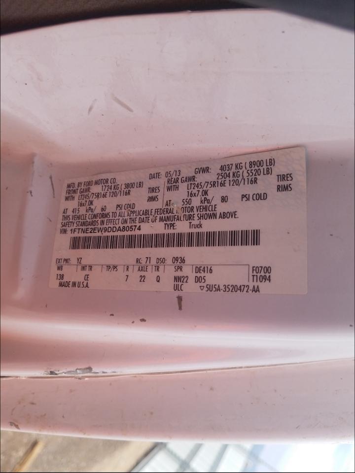 Photo 10 from auction – 2013 FORD ECONOLINE with VIN 1FTNE2EW9DDA80574