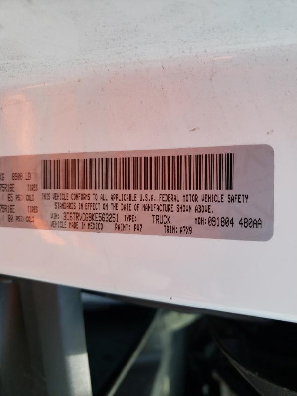 Photo 10 from auction – 2019 RAM PROMASTER with VIN 3C6TRVDG9KE563251