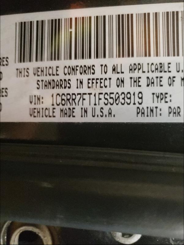 Photo 10 from auction – 2015 RAM 1500 ST with VIN 1C6RR7FT1FS503919