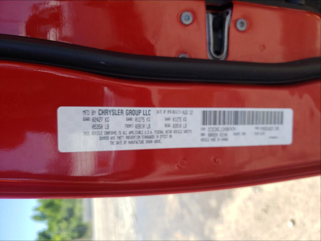 Photo 10 from auction – 2013 DODGE CHARGER SR with VIN 2C3CDXEJ1DH507474