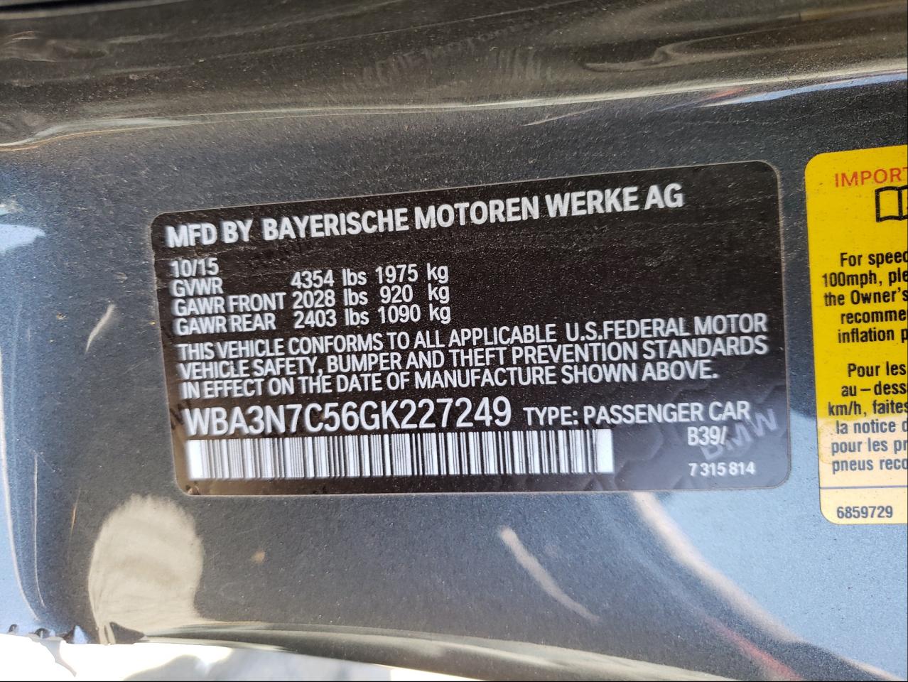 Photo 10 from auction – 2016 BMW 428 I with VIN WBA3N7C56GK227249