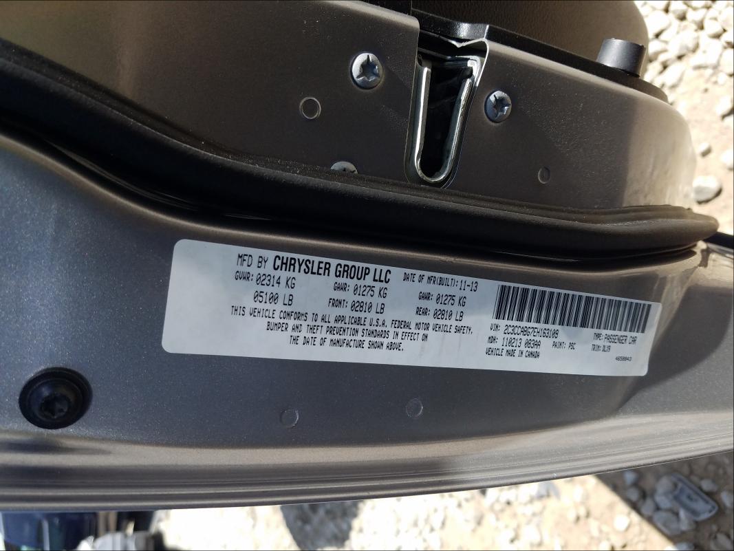 CHRYSLER 300 S 2014 with VIN 2C3CCABG7EH163109 - Photo from auction