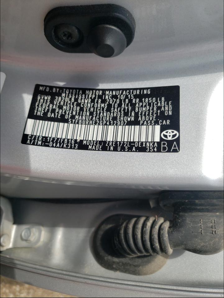 Photo 10 from auction – 2016 TOYOTA COROLLA L with VIN 5YFBURHE2GP412907